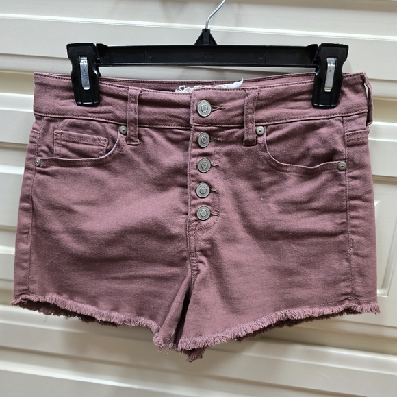 Altar’d State High Rise Dusty Rose/Mauve Jean Shorts - Picture 1 of 4